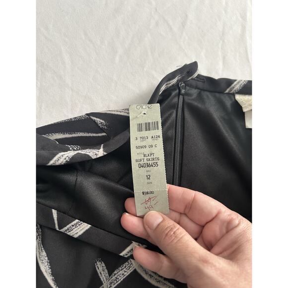 Vintage Cache Geometric Design Maxi Skirt Womens Size 12 Black White USA NWT - Picture 6 of 9